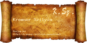 Kremser Szilvia névjegykártya
