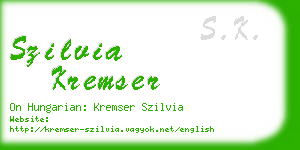 szilvia kremser business card